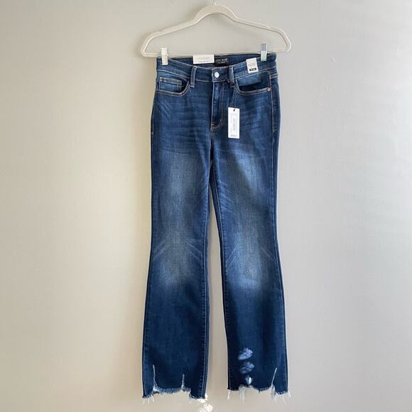 NWT Judy Blue Size 5 / 27 Mid Rise Boot Cut Jeans Raw Hem - Picture 1 of 10